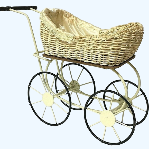 Vintage Louis Nichole Kurt Adler Victorian Sttle Doll Pram Carriage Buggy - Picture 9 of 9